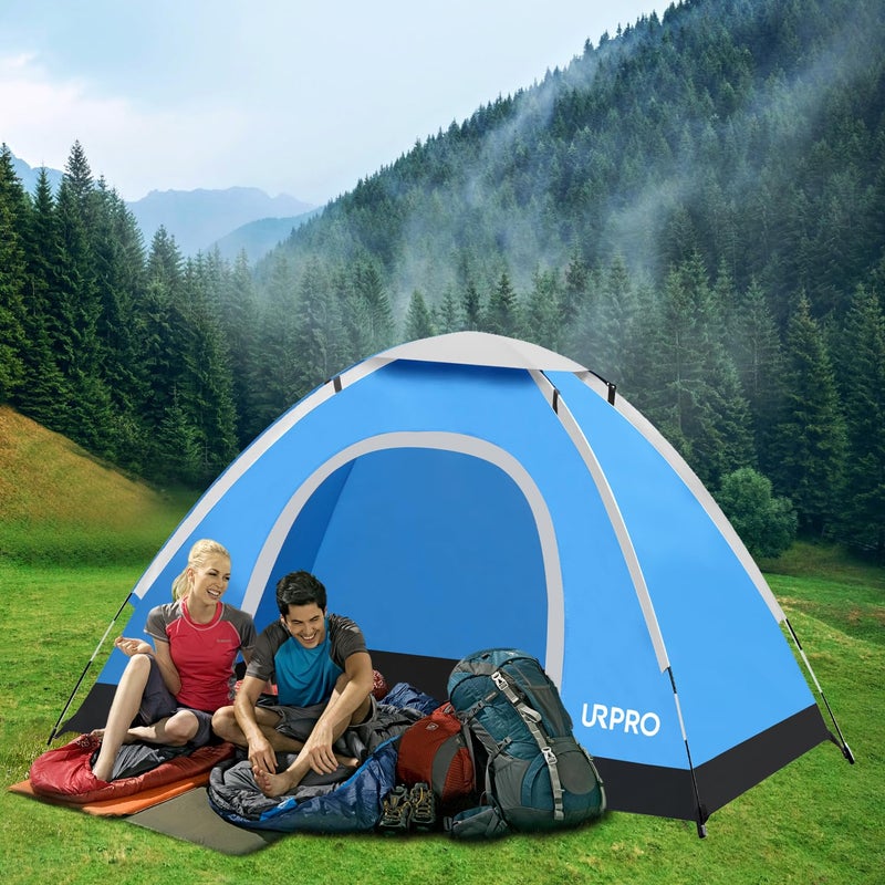 URPRO Portable Camping Tent, 2 Person Lightweight Tent,Waterproof Windproof, UV Protection, Perfect for Beach, Outdoor, Traveling,Hiking,Camping, Hunting, Fishing, etc - Image 4